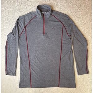 Orvis Men Gray Quarter Zip Lightweight Long Sleeve Pullover Shirt Size M UPF 30+